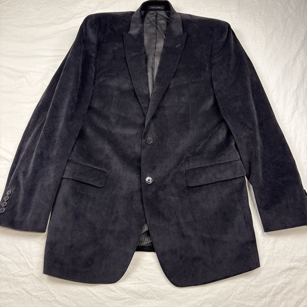 Calvin Klein Microsuede Sport Coat Blazer Size 41L Black